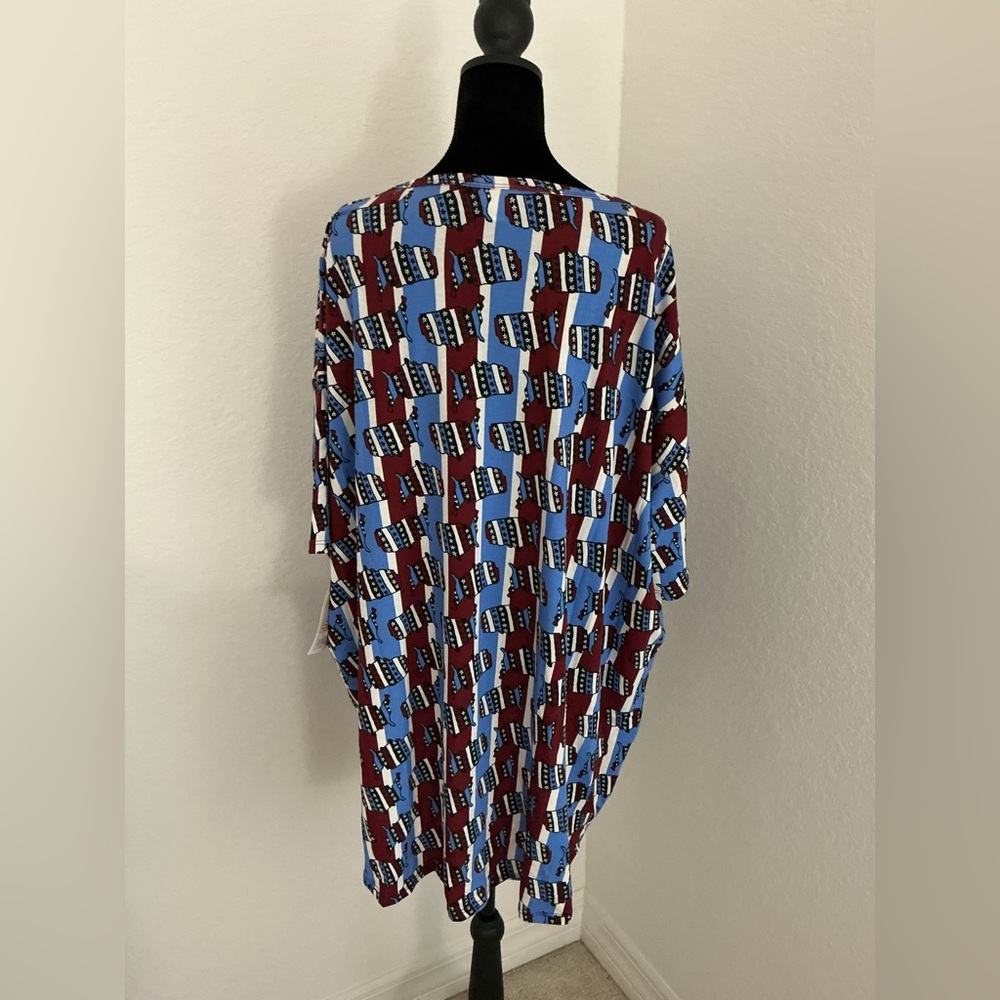 LuLaRoe Irma US Star striped Print Oversized Tunic Top – Size 3X – NWT - Picture 9 of 14